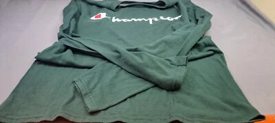 Свитер Champion размер маленький S зеленый белый пуловер с длинным рукавом вырез лодочкой - Изображение 1 из 4