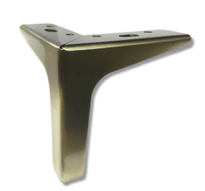 5" Brushed Brass Finish Straight Metal Furniture Legs - Set of 4 - Picture 1 of 2