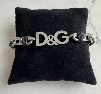 Pulsera de eslabones Dolce & Gabbana D&G Logo para hombre tono plateado cierre de langosta Foto 1 de 4