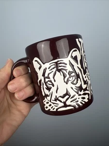 Waechtersbach West Germany Tazza tigre vintage, ceramica marrone, con 3 tigri - Foto 1 di 5