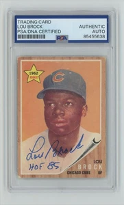 1962 Topps Lou Brock Rookie Auto 85455638 PSA Chicago Cubs #387 Authentic - Bild 1 von 2