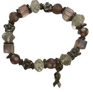 Rosa Brustkrebs Bewusstsein Bettelarmband - Bild 1 von 6