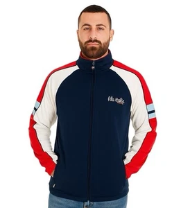 FILA Sport Italia Track Jacket Mens Size L/G Navy/White/Red Vintage Full Zip Top - Imagen 1 de 19