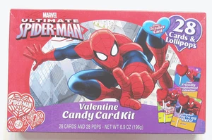 2016 SPIDER-MAN Valentine Day Cards Box of 28 With Lollipops NEW Collectible - Picture 1 of 2