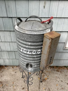 Vintage IGLOO verzinktes Metall Industrie 5 Gallonen Kühler Wasserspender Kanne USA - Bild 1 von 11