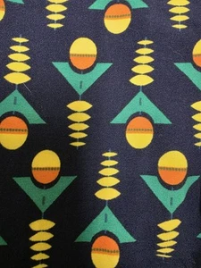 Lularoe L/XL Leggings kids- Geometric Shapes- Navy, green, yellow, and orange - Picture 1 of 3