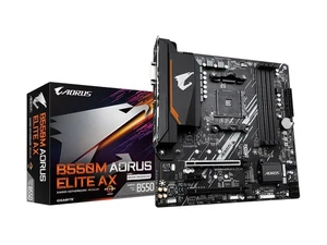 Gigabyte B550M AORUS ELITE AX Motherboard - Supports AMD Ryzen 5000 CPUs, 5+3 Ph - Imagen 1 de 8
