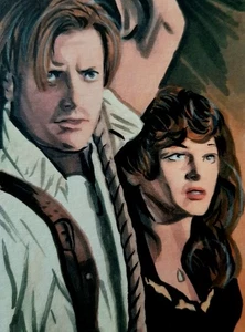 Original Rachel Weisz Brendan Fraser The Mummy Aceo drawing - Picture 1 of 1