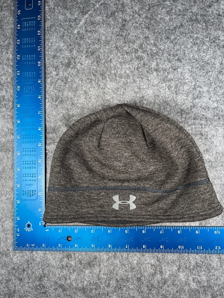 Under Armour Beanie Toque 成人均码针织希瑟灰色涤纶混纺 — 第 1/4 张图片
