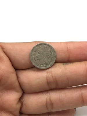 1865 III 3 Cent Nickel 3C U.S. Coin - Image 1 of 2