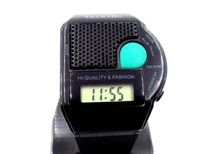 Talking sprechende Uhr schwarz digital Weckfunktion Trendig & Chic - Bild 1 von 6