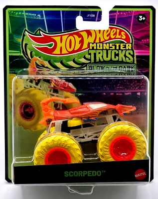 Hot Wheels Glow in the Dark Leuchtet Im Dunkeln Monster Trucks Auto Scorpedo