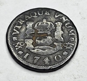 Mexico Spanish Colony - 1/2 Real - 1740 - 0.9170 Silver - KM# 65 - Picture 1 of 11