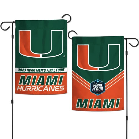 2023 Final Four NCAA 12.5x18 DS Garden Flag MIami Hurricanes Please Read Cover