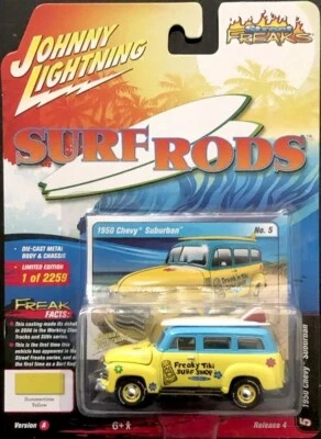 JOHNNY LIGHTNING 1950 CHEVY SUBURBAN SURF RODS RELEASE 4 STREET FREAKS FREE SHIP - Image 1 of 2