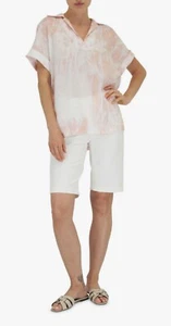 Lafayette 148 New York Manhattan Sea Salt Bermuda Shorts Stretch Twill Sz 14 NWT - Picture 1 of 11