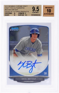 2013 Bowman Draft Kris Bryant Chrome Auto #KB BGS 9.5/10 - Picture 1 of 2