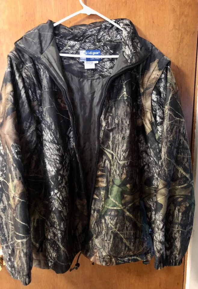 Mossey Oak Breakup Jacket Camo Bill Maas Quilted Hunting Outdoors Size Large - Image 1 of 4