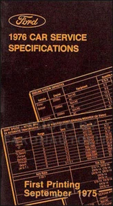 1976 Ford Servicio Especificaciones Manual Torino Tbird Ranchero MUSTANG II - Imagen 1 de 1