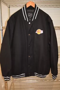 Los Angeles Lakers Wool vtg Black Jacket Carl Banks GIII Men's 2XL XXL 2X - Picture 1 of 5
