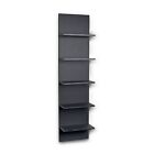 . Decorative Wall Mount Vertical Shelving Unit – Modern Column Shelves (Black)
