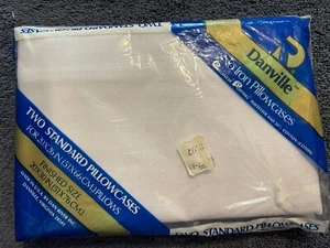 Vintage Danville Pillowcases Standard Size Two Pack White USA New - Picture 1 of 2