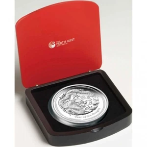 Australia 2012 30$ DRAGÓN Año Lunar Serie 1 Kilo Plata Prueba Moneda Perth Como Nueva - Imagen 1 de 4