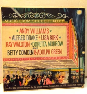 MUSIC FROM SHUBERT ALLEY 12"LP RECORD ANDY WILLIAMS ALFRED DRAKE SINCLAIR 1959 - Imagen 1 de 2