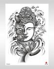  Bijoux Corps Maquillage Bouddha Noir Lotus Grand Tatouage Bras 8,25"