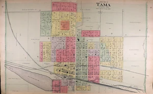 1892 Plat Map ~ CITY of TAMA / NORTH PART, TAMA County, IOWA ~ (18x29)-#06 - Picture 1 of 3