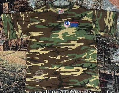 Goodwill Detroit Operation Good Jobs T Shirt Men's Large Camouflage VTG Y2K - Image 1 of 4