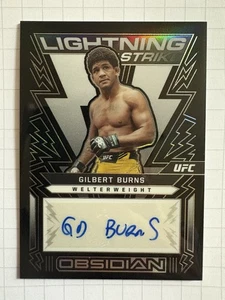 2023 Panini Chronicles UFC Obsidian Lightning Strike Signatures Gilbert Burns - Picture 1 of 2