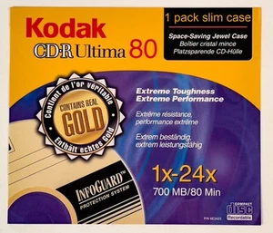 Kodak CD-R GOLD Ultima 1x-24x 1pcs. Slimcase CD - Zdjęcie 1 z 6