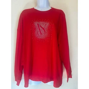 T-shirt manica lunga Victoria's Secret Sleep nuova con etichetta con logo strass taglia large  - Foto 1 di 9