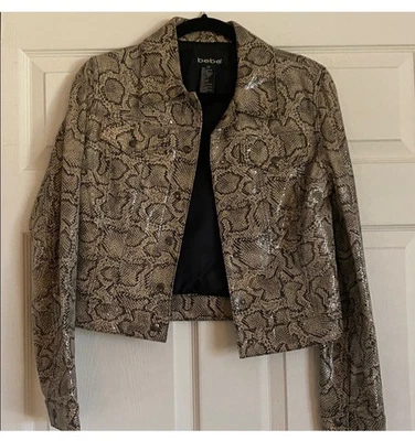 Jaqueta Bebe Couro Genuíno Zara Pele de Cobra Em Relevo Xs Rara Ralph Lauren - Imagem 1 de 4