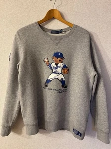 Polo Ralph Lauren Los Angeles LA Dodgers Bear Pullover Suéter Gris Talla L - Imagen 1 de 3