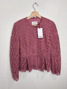 The Fold Zaria Lace Jacket Rose Pink UK 10 New With Tags - Picture 1 of 9