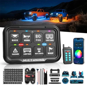 P8Y Ultra Switch Panel 8 Gang Wireless App & 230FT Remote Control, Auto Dimmable - Picture 1 of 12