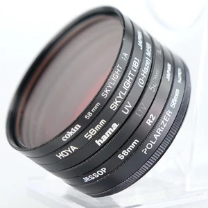 Set filtri obiettivo 58 mm PL+Red2+UV+UV(0)+1A+1B kit ottica vetro multistrato - Foto 1 di 7