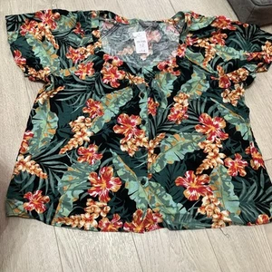 Ladies Nutmeg multicoloured pretty short sleeve top size 12 - Picture 1 of 6