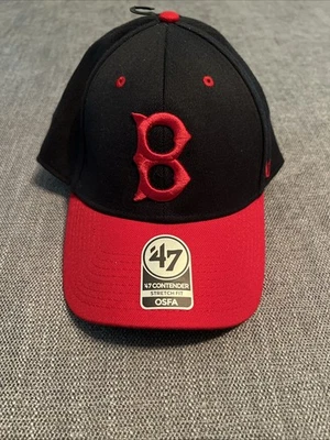 Boston Red Sox Cooperstown 47 Contender Gorra Sombrero OSFA Ajuste Elástico Dos Tonos Azul Marino Foto 1 de 4