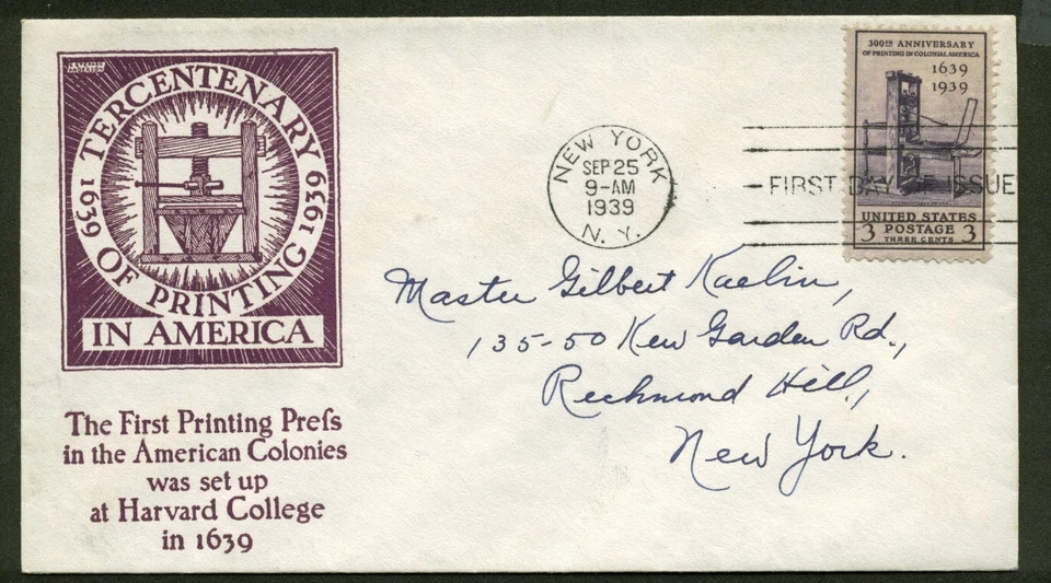 #857 PRINTING PRESS ANDERSON PURPLE CACHET PLANTY 857-26A FDC - Image 1 of 1