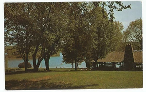 Postal vintage Bewabic Park Fortune Lake between Crystal Falls Iron River - Imagen 1 de 2