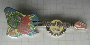HARD ROCK CAFE  HAMBURG GLITTER PEACE CND SIGN FLOWER GUITAR .... HRC Pin (307b) - Zdjęcie 1 z 1