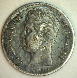 1830 A France 1/4 Fran Coin Silver Extra Fine Circulated 90% Silver Crowned Arms - Picture 1 of 4