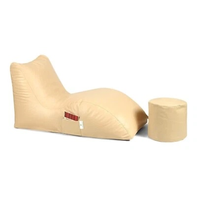 Funda tumbona bolsa frijoles con funda reposapiés sin frijoles imitación cuero jumbo Foto 1 de 4