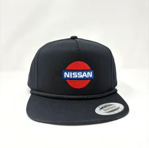 Vintage 90’s Nissan Yupoong Black Rope Hat Cap Nismo Trucker Korea Black NWOT - Picture 1 of 2