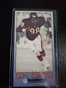 1993 FLEER GAMEDAY FOOTBALL ROOKIE CARD #322 CARL SIMPSON RC CHICAGO BEARS NRMT - Picture 1 of 2