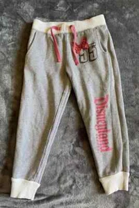 Disney Parks Girls Walt Disney World Jogger Sweatpants XS Sparkle Silver & Pink - Picture 1 of 4