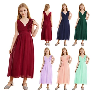 Kids Girl's Sundress Bridesmaid Dresses Festivals Dress Sweetheart Costume - Picture 1 of 61